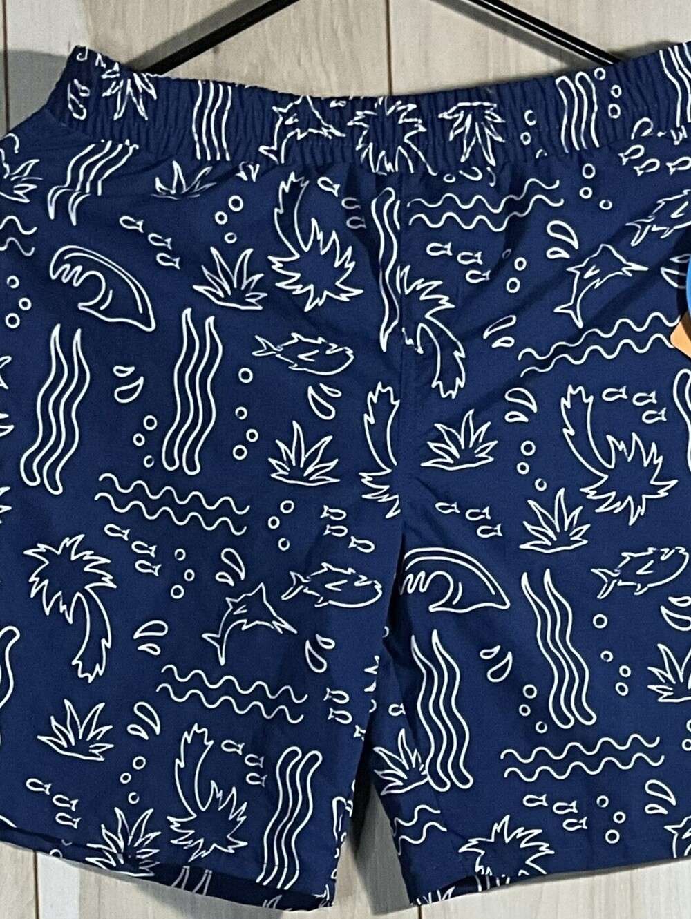 NWT Columbia Swim Shorts Super Backcast Short Kids Youth Size Large Blue/White
